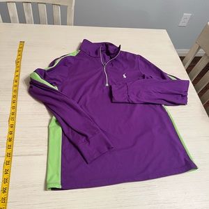 Ralph Lauren, golf women’s quarter zip pull over medium, purple, & neon green